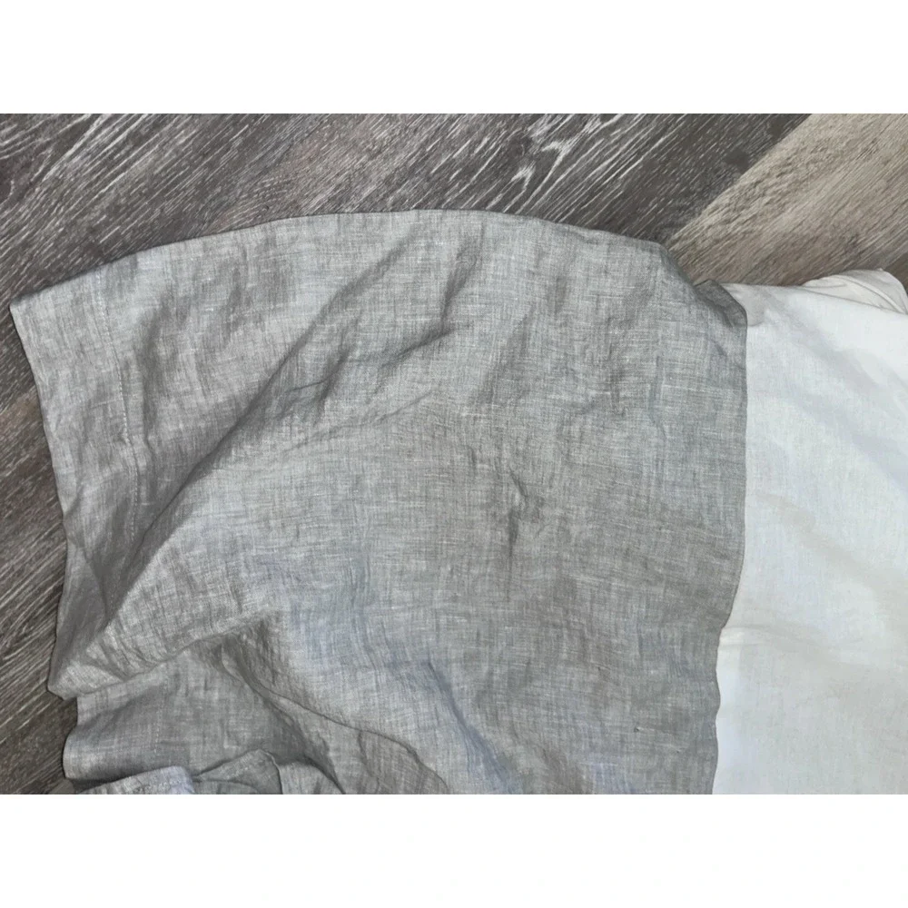 Pottery Barn Kids Belgian Flax Linen Crib Fitted Sheet & Matching Crib Skirt